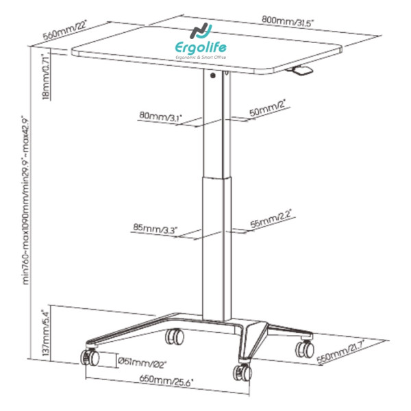 Bàn nâng hạ thông minh Ergonomic FWS12-2
