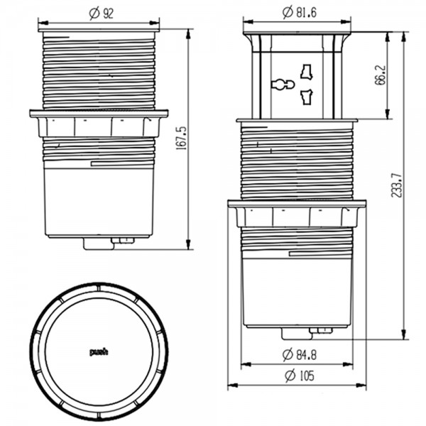 Ổ Cắm Điện Âm Bàn Popup OEUP012