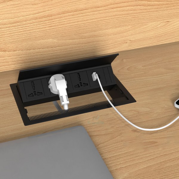 Ổ Cắm Điện Âm Bàn Nắp Lật sạc USB OEXH303AC