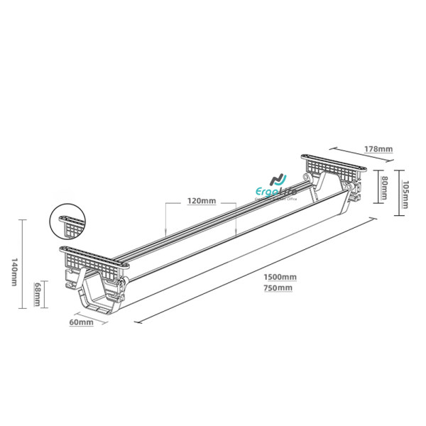 Khay đỡ dây điện dưới bàn OEDH030C