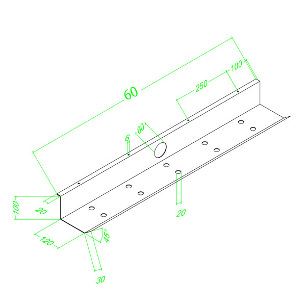 Máng đỡ dây điện dưới bàn 60cm WH600
