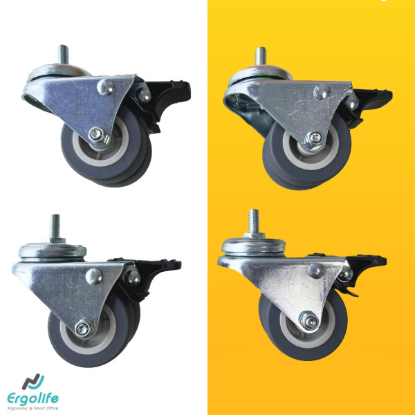 Bánh xe chịu lực cho bàn Ergonomic  Loại 4 bánh khóa 