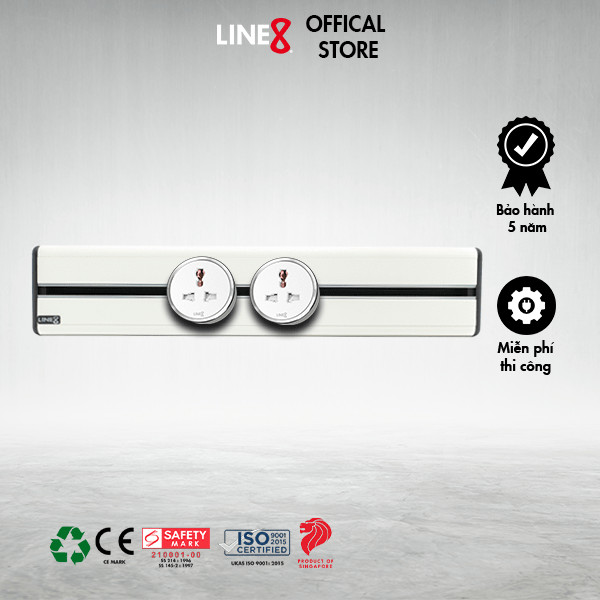 Combo Ray Dẫn Điện Line 8 Model S (600mm, Nhiều Màu) + 2 Ổ Cắm Điện (Đen/Trắng)