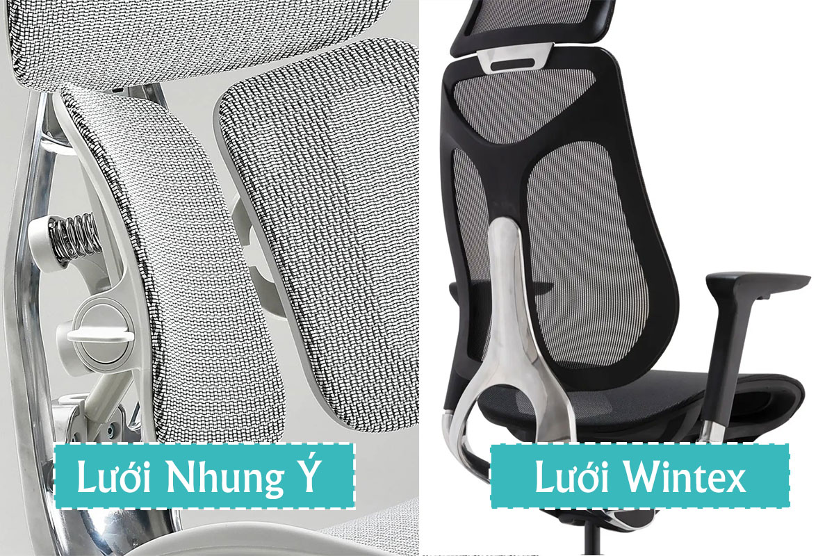 Lưới Wintex và lưới nhung Ý trên ghế công thái học, đâu là “chân ái”?