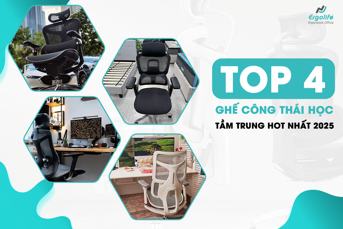 4 mẫu ghế công thái học tầm trung cho trải nghiệm làm việc tuyệt vời