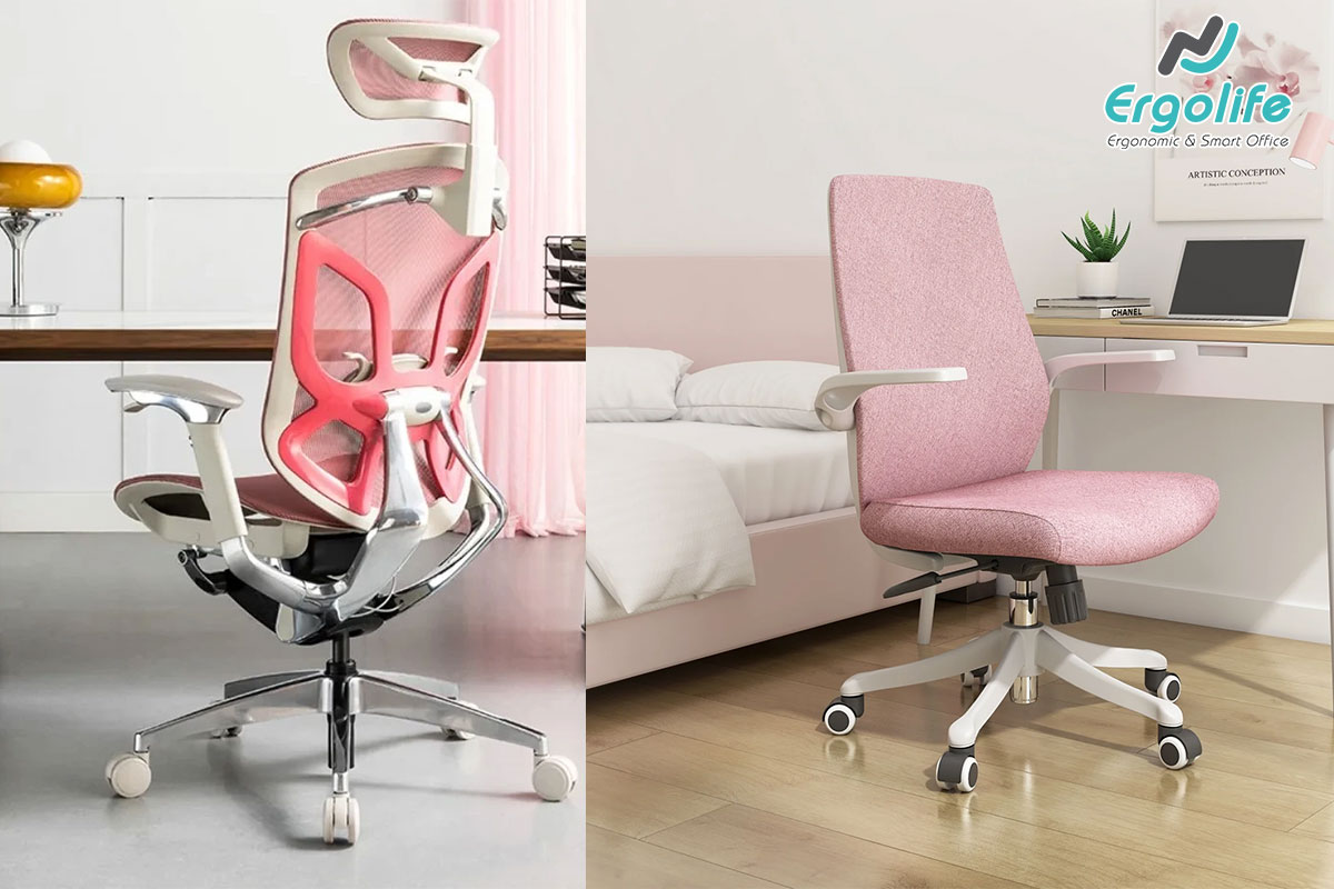 Top 4 mẫu ghế công thái học màu hồng chính hãng ấn tượng